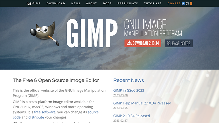 GIMP.org screenshot