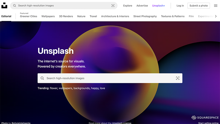 Unsplash.com screenshot