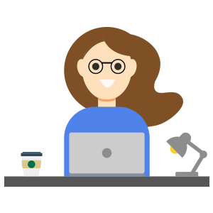 Female Web Designer Working At A Desk Icon PNG 300px x 300px