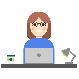 Female Web Designer Working On Her Laptop PNG 300px x 300px