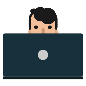 Male Web Designer Working On A Laptop Icon