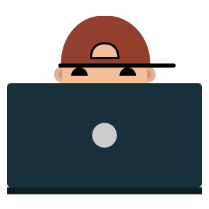 Male Web Designer Working On A Laptop Icon PNG 300px x 300px