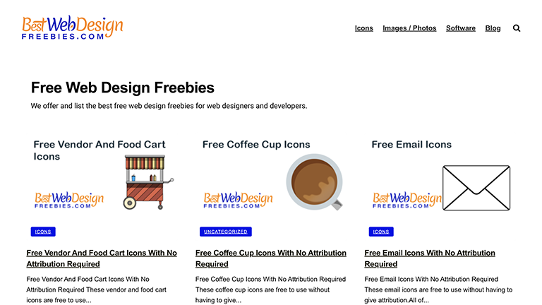 BestWebDesignFreebies.com Free Icons With No Attribution Required