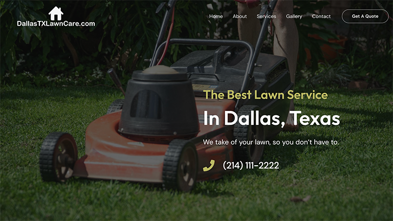 DallasTXLawnCare.com Built Using Elementor's Free Version